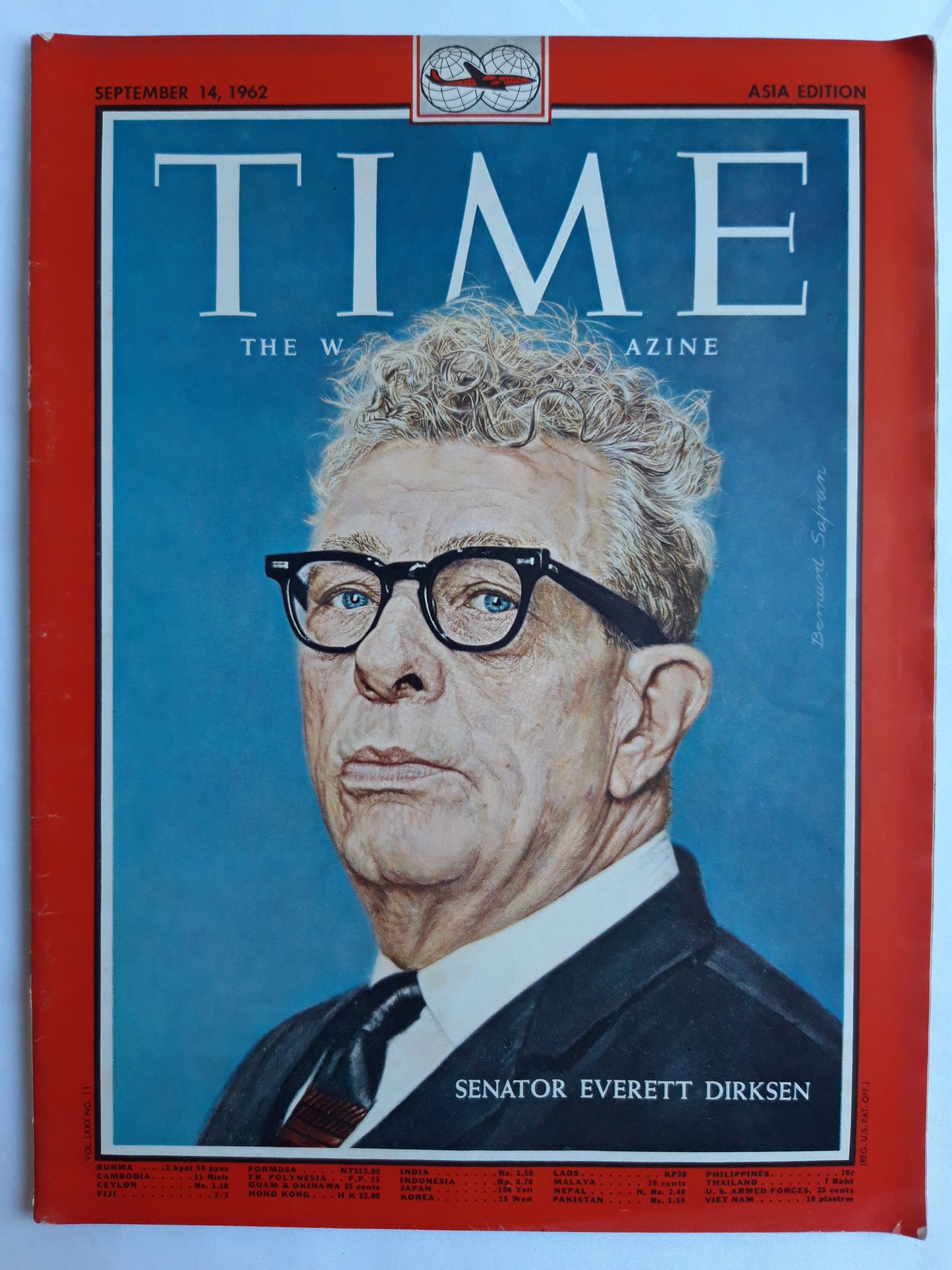 Time magazine Senator Everett Dirksen 14.09.1962 September 1962