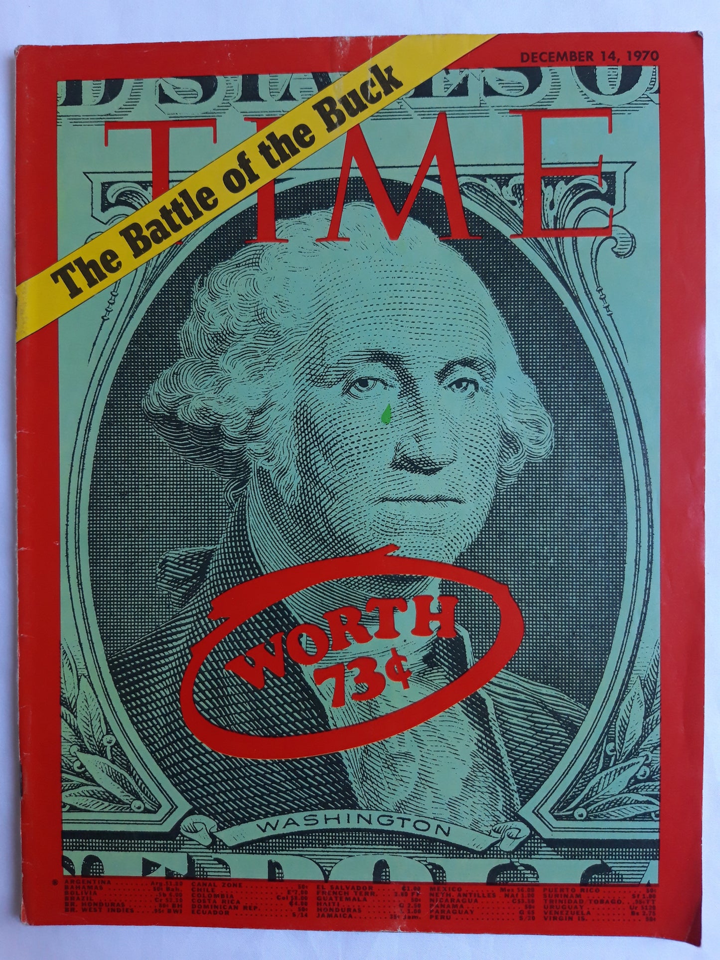 Time magazine The Battle of the Buck Worth 73 ct 14.12.1970 Dezember 1970