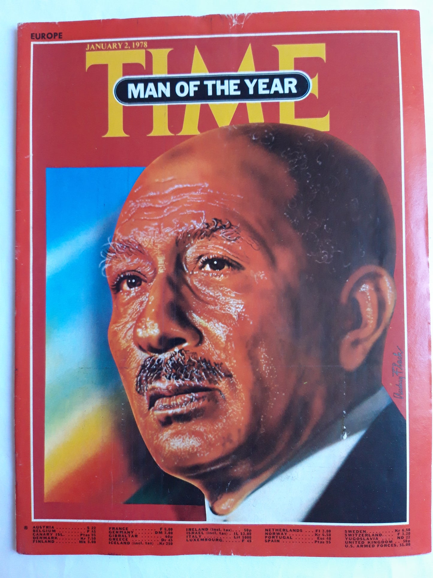 Time magazine Man of the year Anwar Sadat 02.01.1978 Januar 1978 Ägypten Egypt