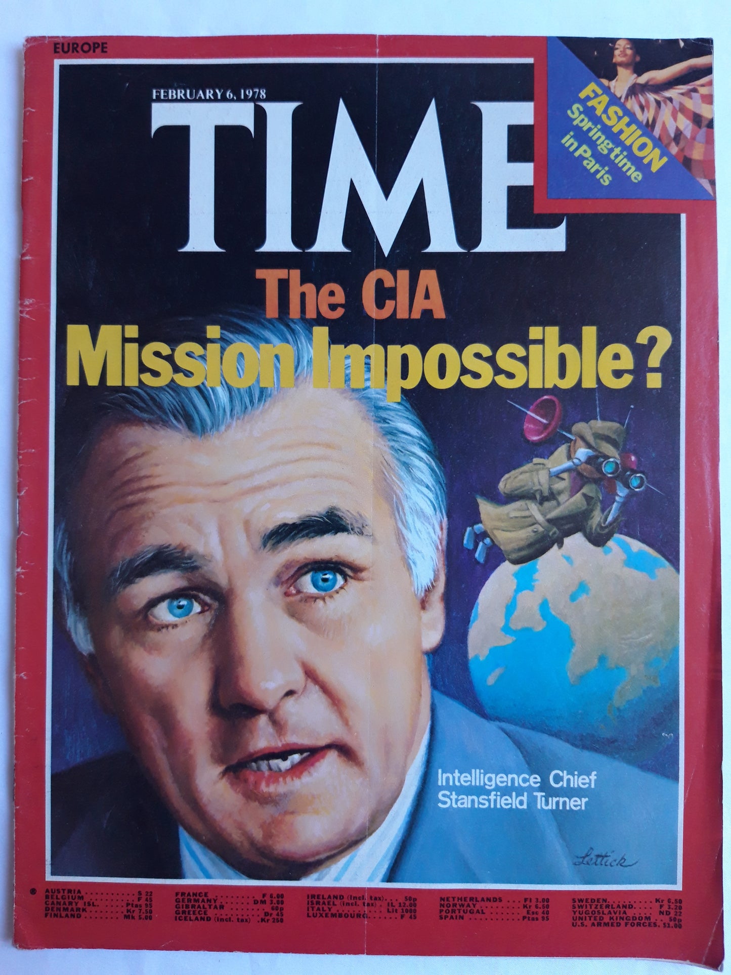 Time magazine The CIA Mission Impossible? Intelligence Chief Stansfield Turner 06.02.1978 Februar 1978