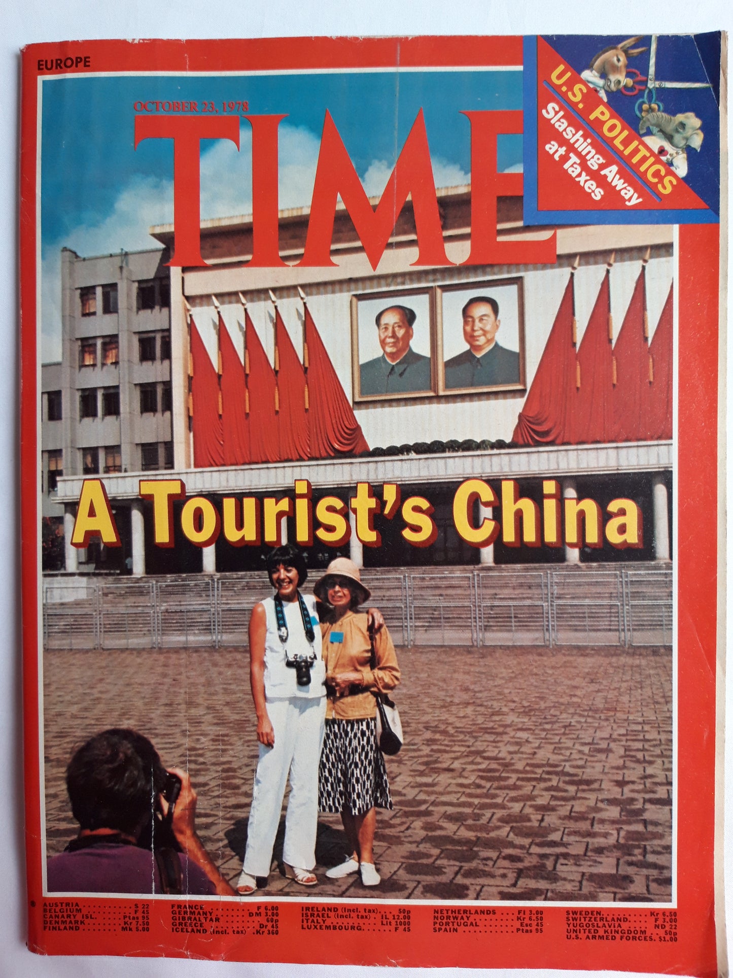 Time magazine A Tourist´s China U.S. Politics Slashing Away at Taxes 23.10.1978 Oktober 1978