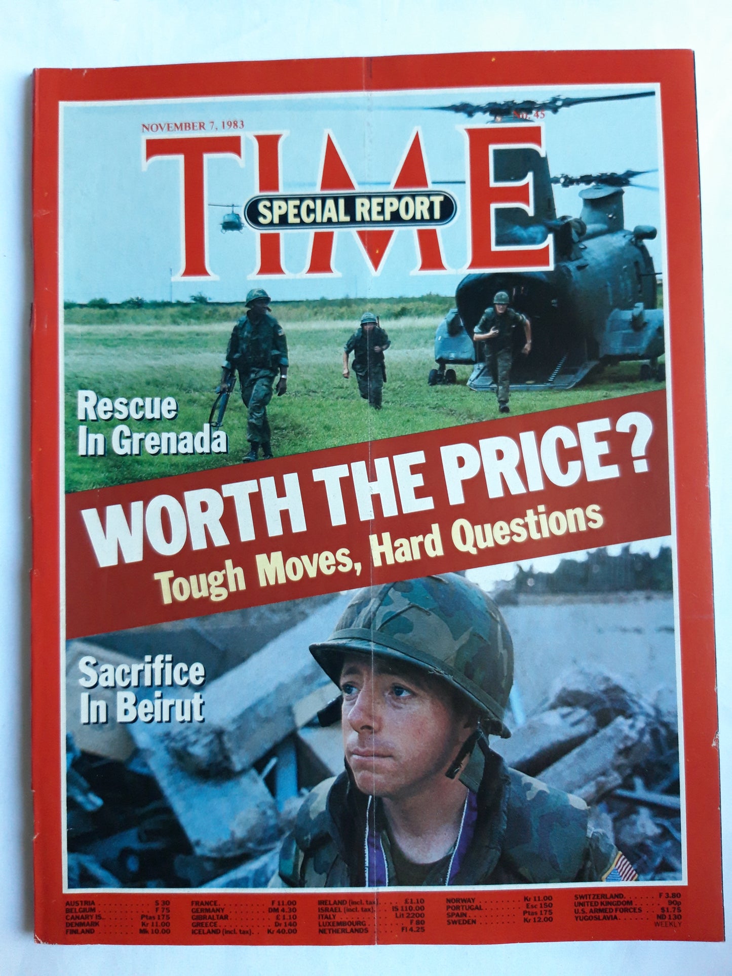 Time magazine Rescue In Grenada Worth The Price? Tough Moves, Hard Questions Sacrifice In Beirut 07.11.1983