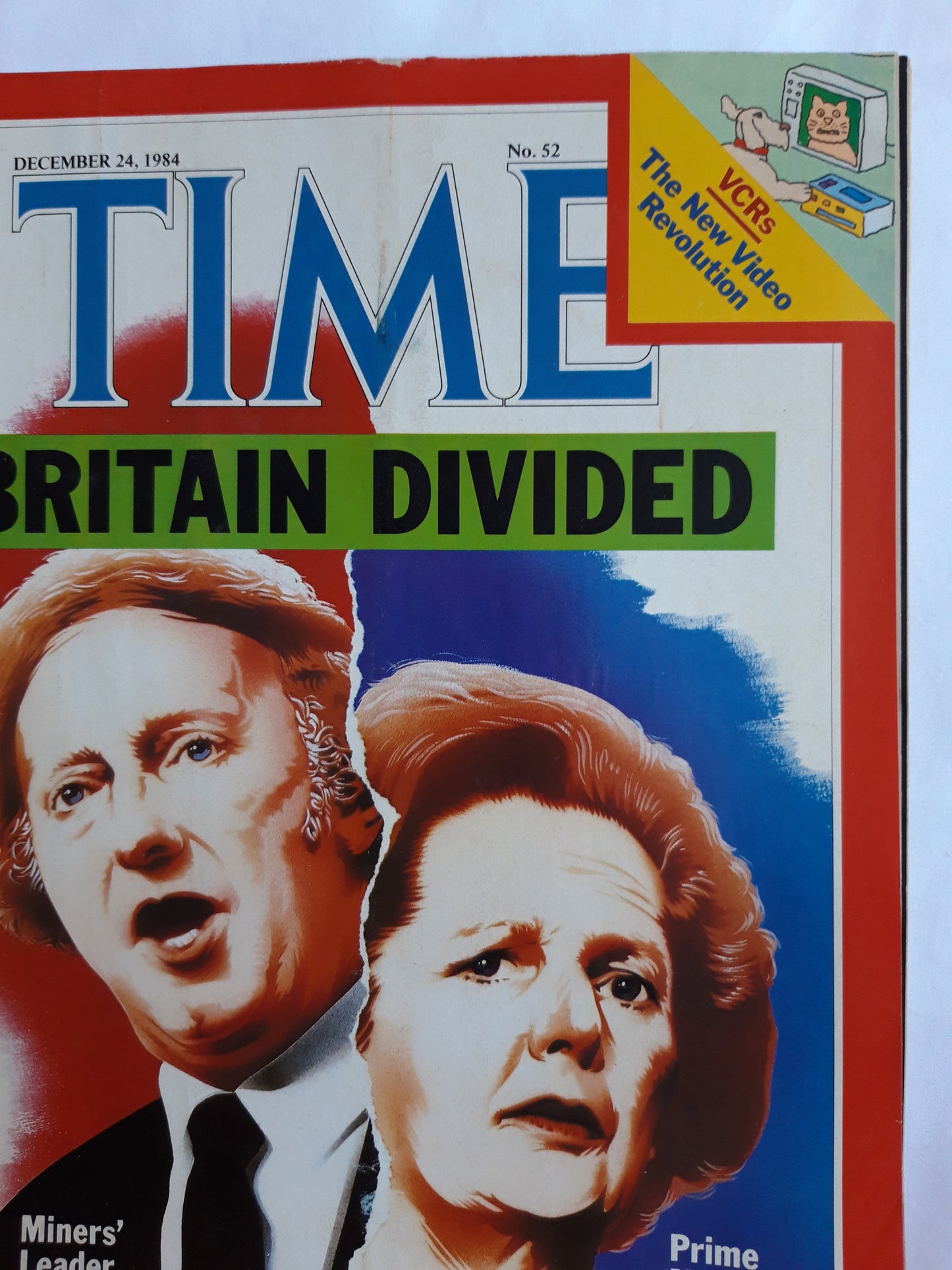 Time magazine Britain Divided Miners´Leader Scargill Prime Minister Thatcher VCRs The New Video Revolution 24.12.1984 Dezember 1984
