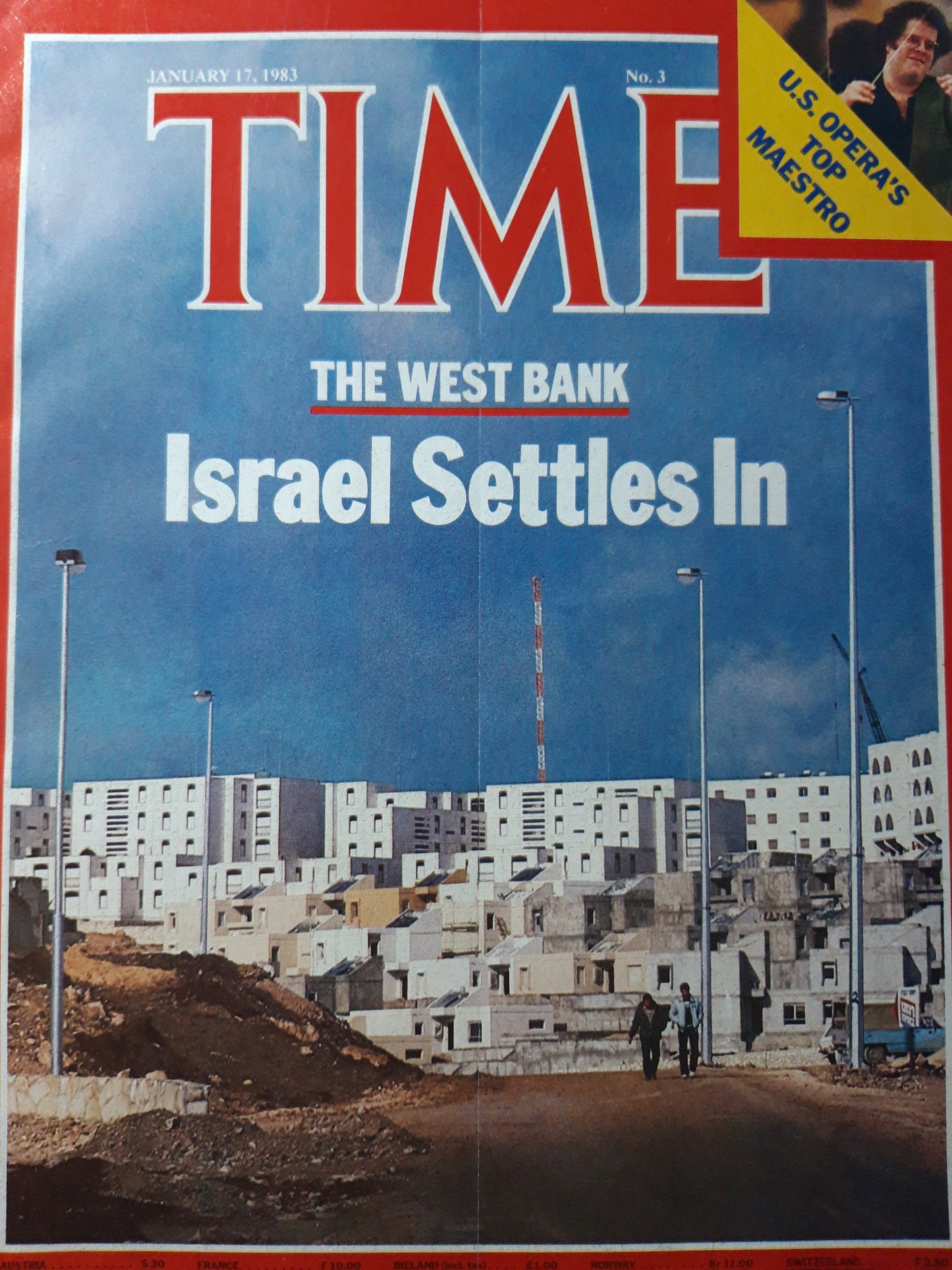 Time magazine The Westtt Bank Israel Settles In U.S. Opera`s Top Maestro James Levine No.3 17.01.1983 Januar 1983