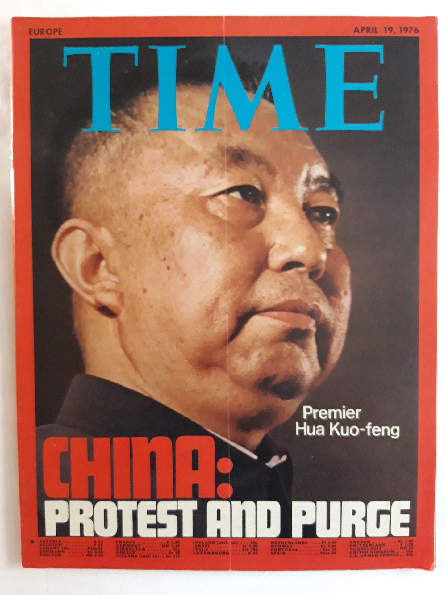 Time magazine Premier Hua Kuo-feng China: protest and purge 19.04.1976 April 1976