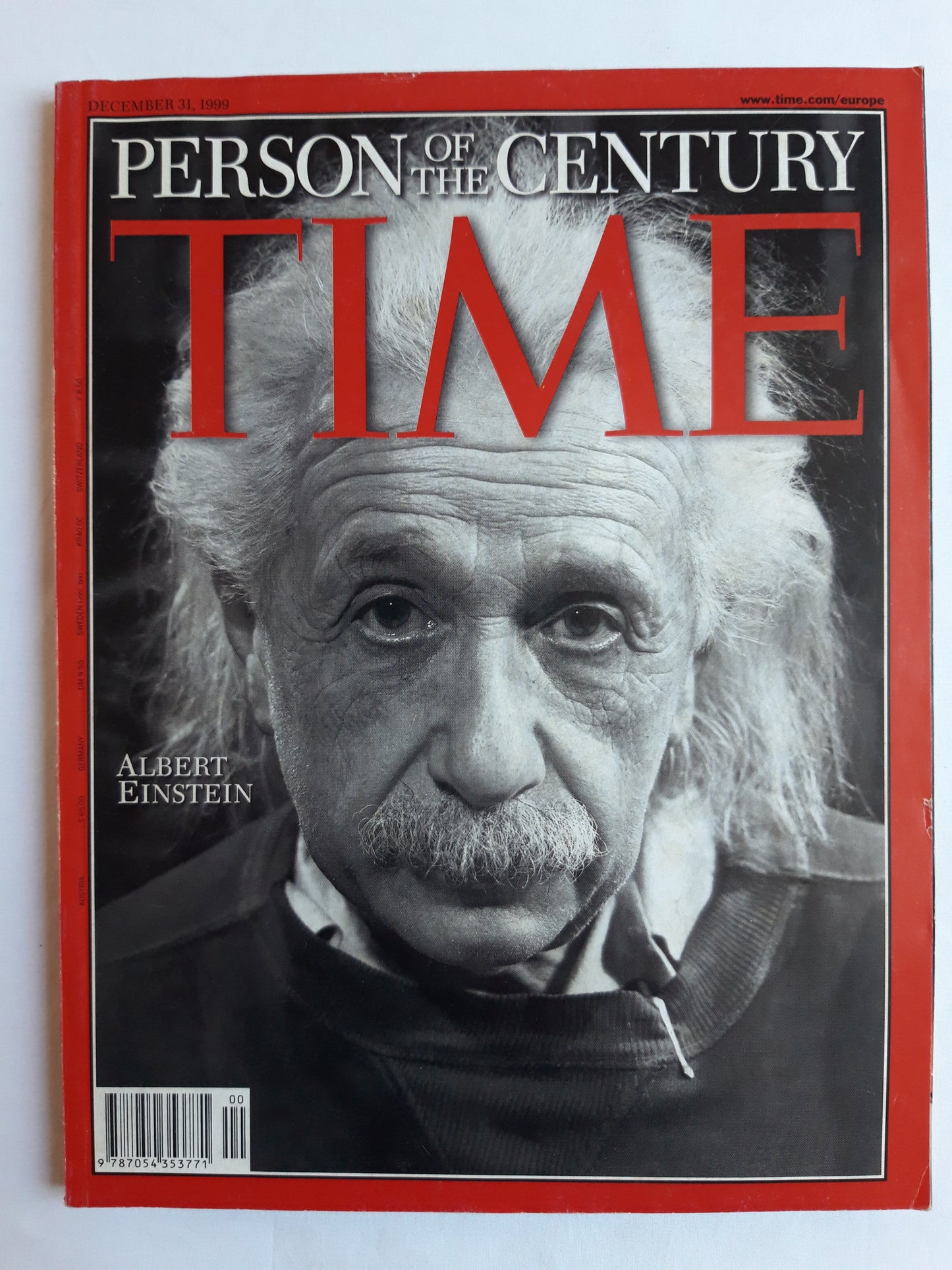 Time magazine Person of the Century Albert Einstein 31.12.1999 Dezember 1999