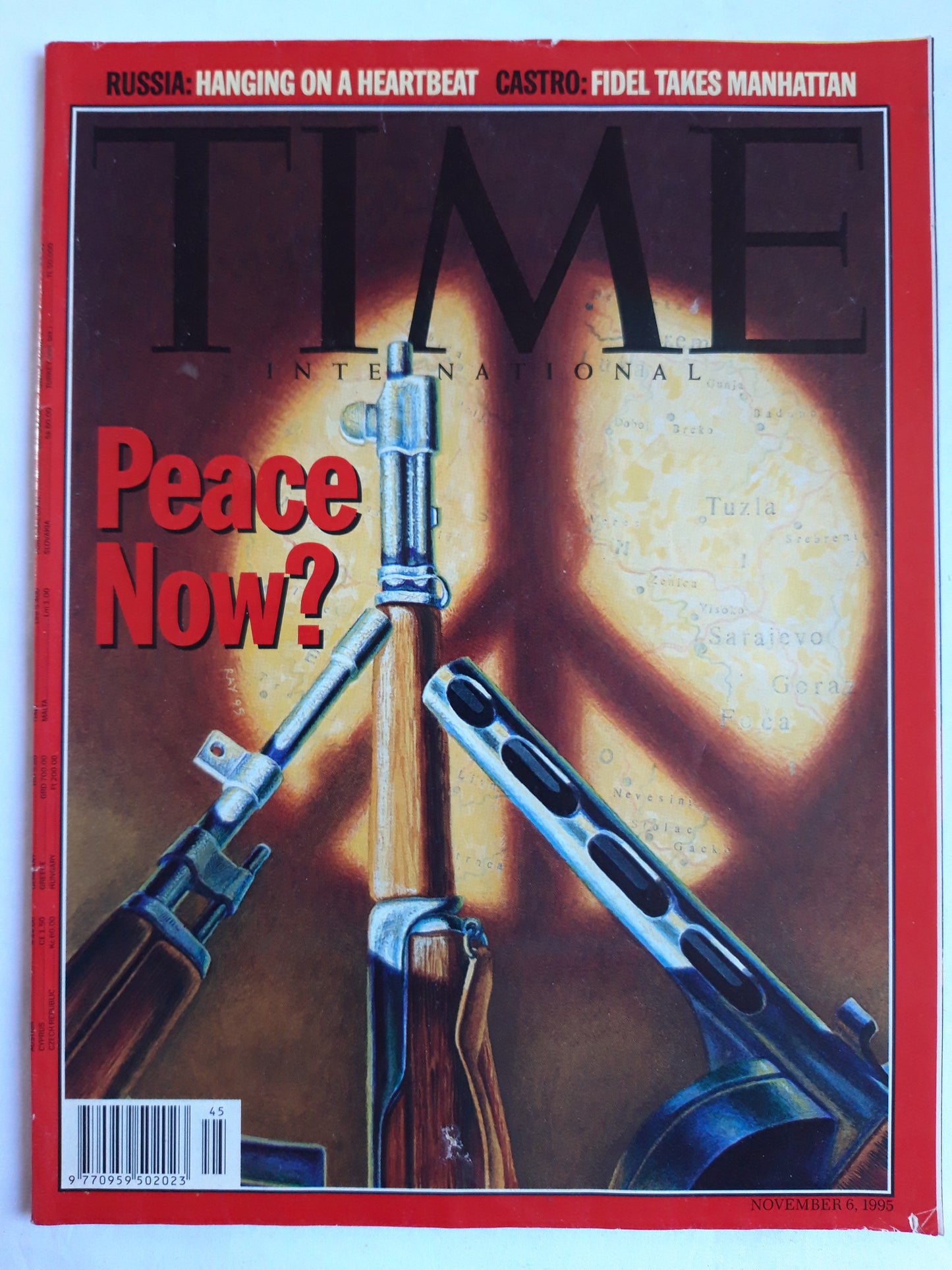 Time magazine Peace Now? Russia: Hanging on a heartbeat Castro Fidel takes Manhattan 06.11.1995 November 1995