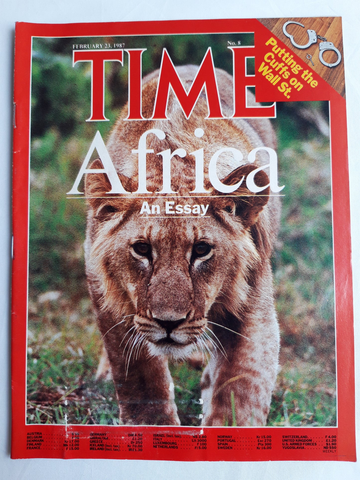 Time magazine Africa An Essay Putting the Cuffs on Wall St. 23.02.1987 Februar 1987 No.8
