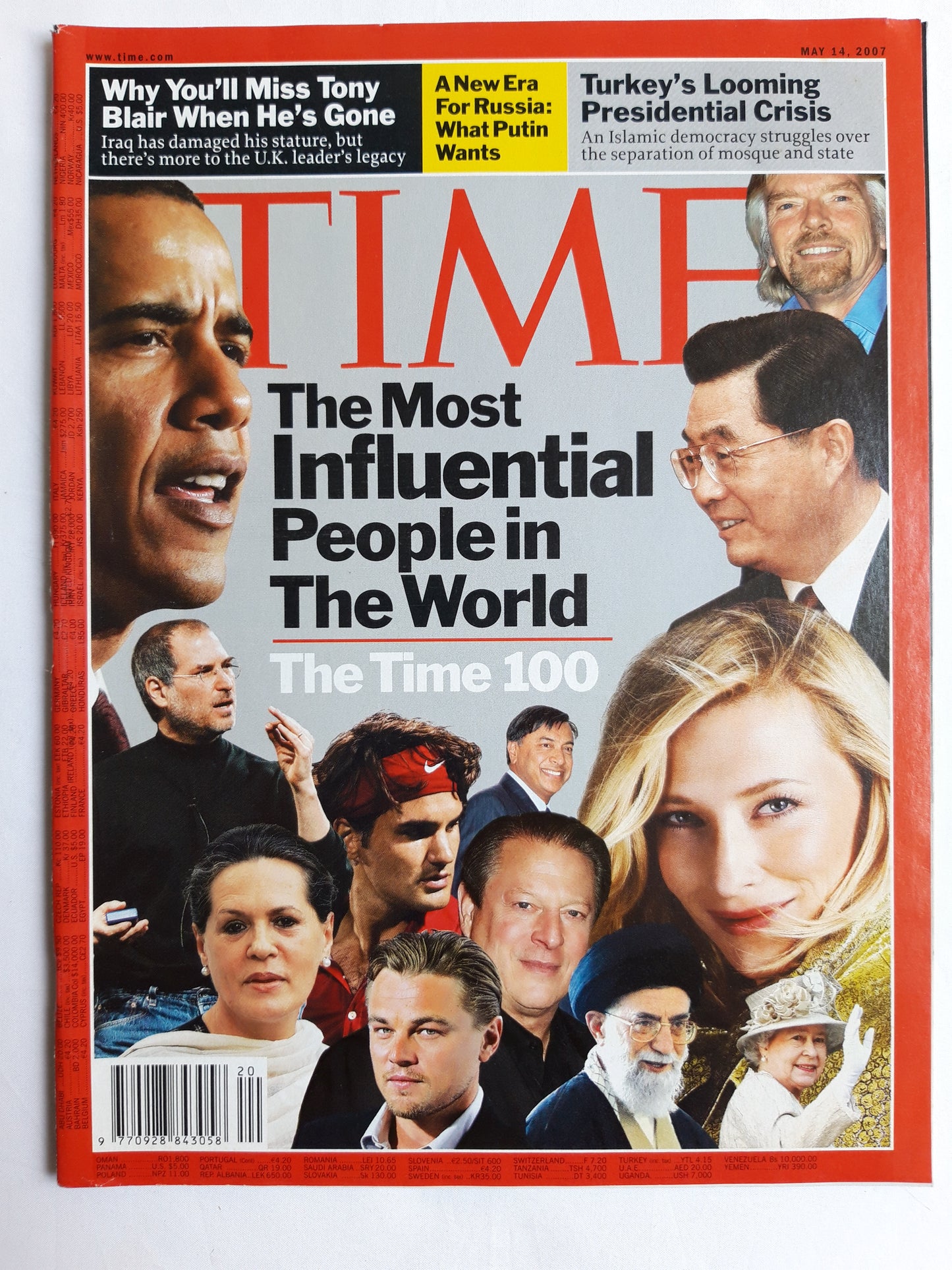 Time magazine The Most Influential People in The World The Time 100 What Putin wants Tony Blair Turkey Islamic democracy 14.05.2007 Mai 2007