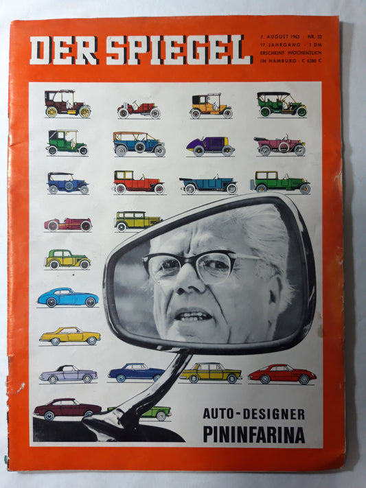 Der Spiegel Auto-Designer Pininfarina Nr. 32 07.08.1963 August 1963