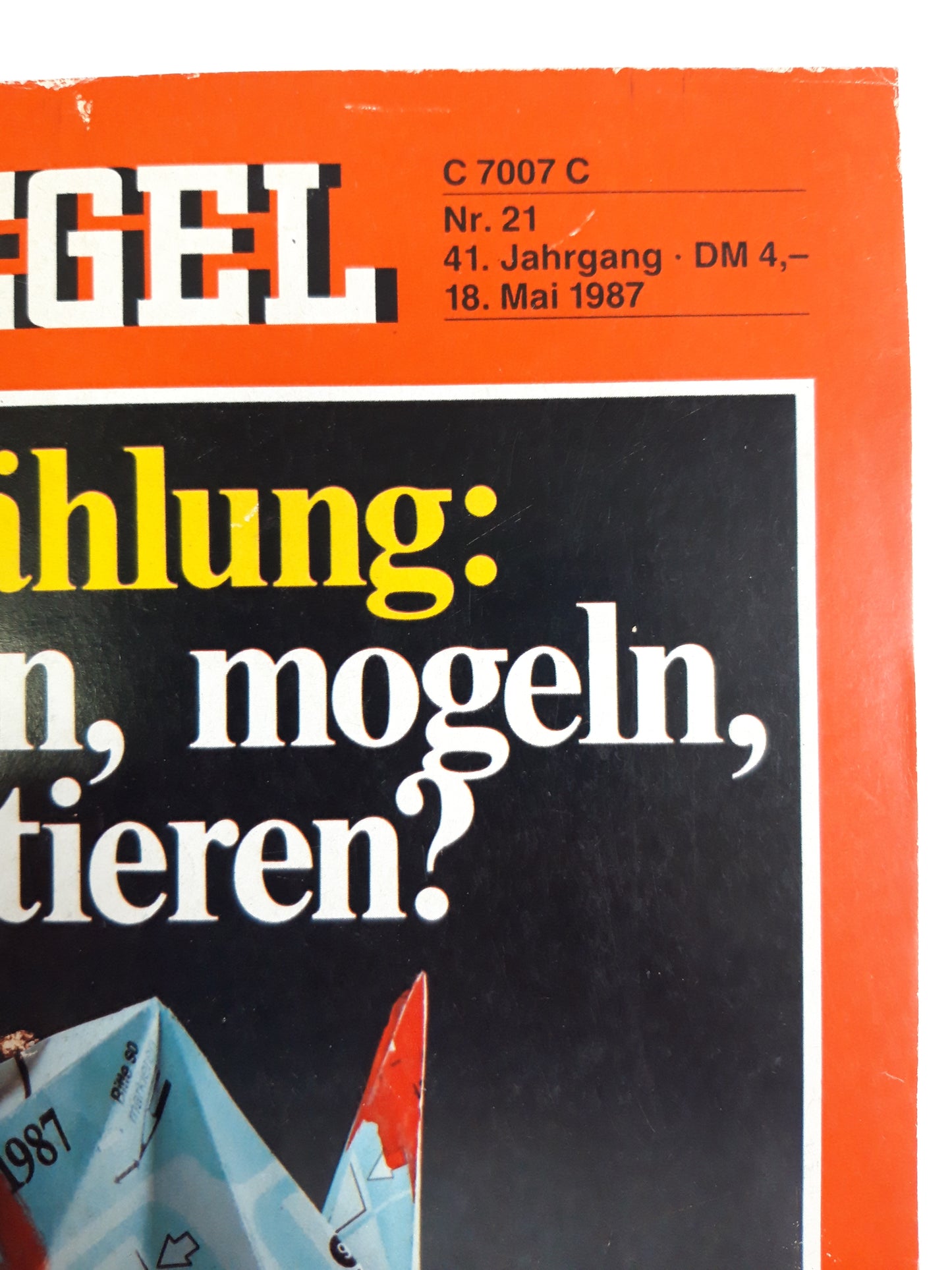 Der Spiegel Volkszöhlung: mitmachen, mogeln, boykottieren? Nr. 21 18.05.1987 May Mai 1987