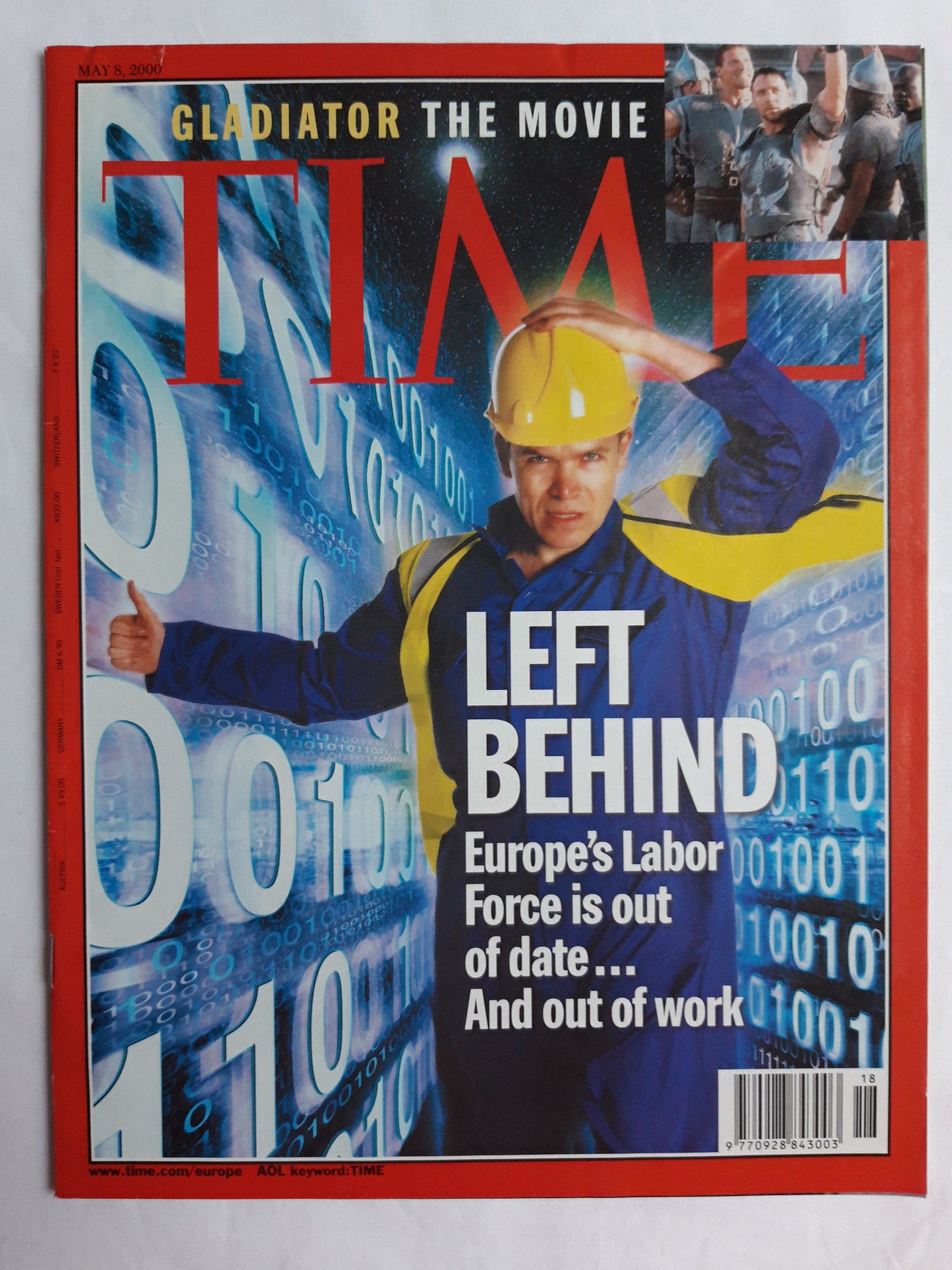 Time magazine Left Behind Europe`s Labor Force it out of date...And out of work Gladiator the movie 08.05.2000 Mai May 2000