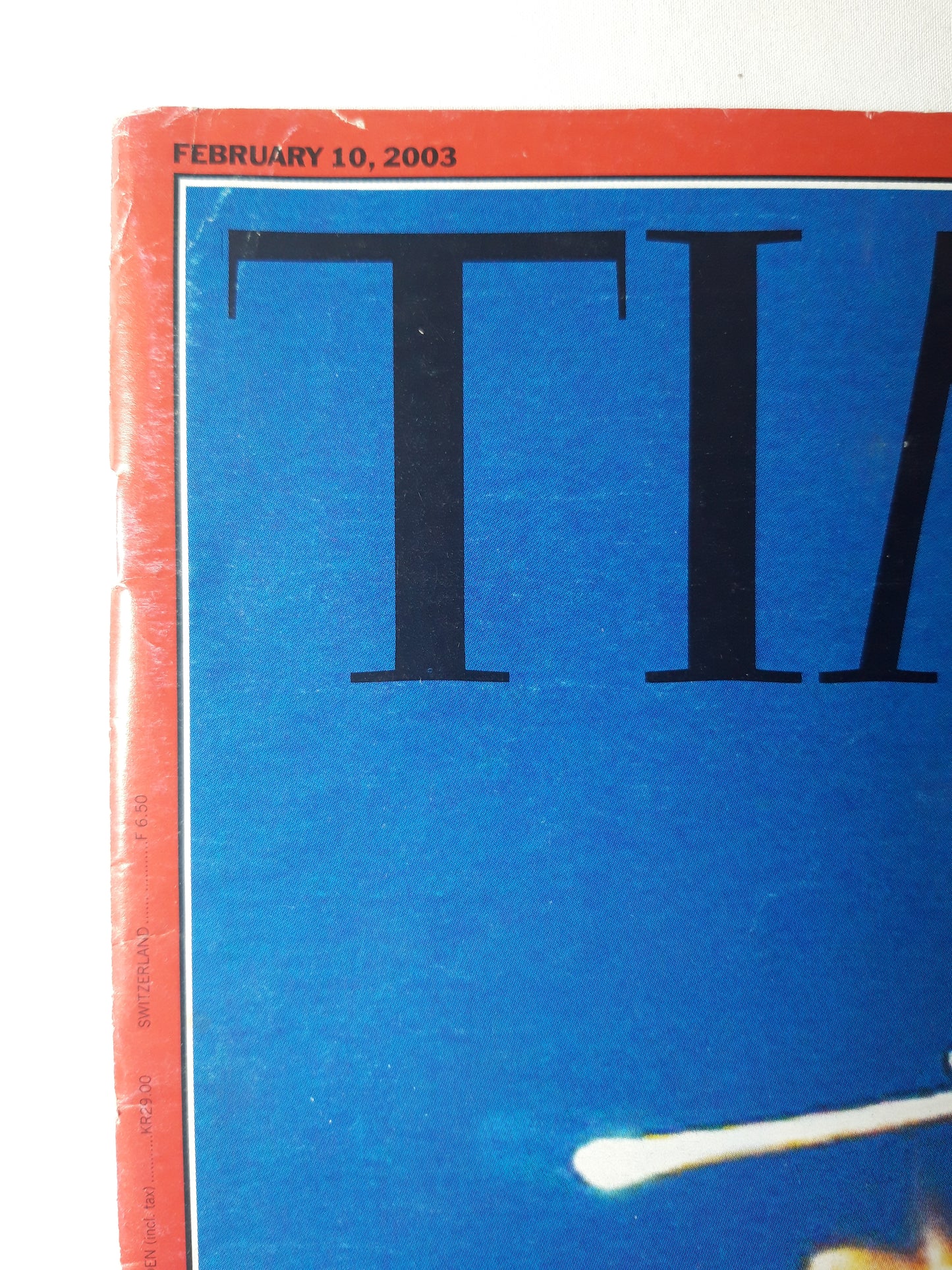 Time magazine The Columbia is lost February 1, 2003 10.02.2003 February 2003