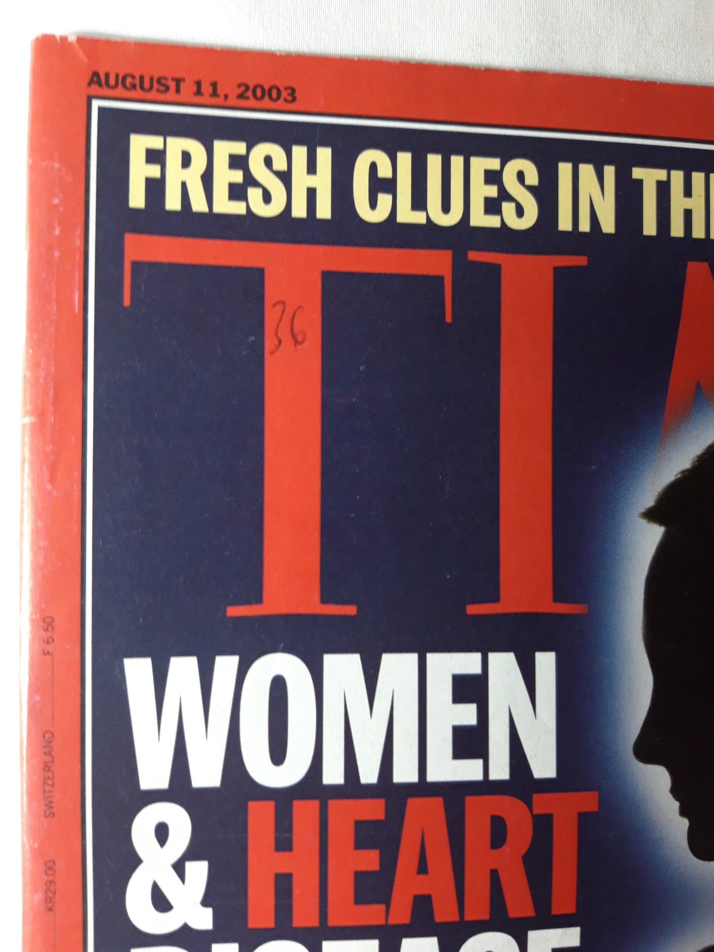 Time magazine Woman & Heart disease Fresh clues in the hunt for Saddam 11.08.2003 August 2003