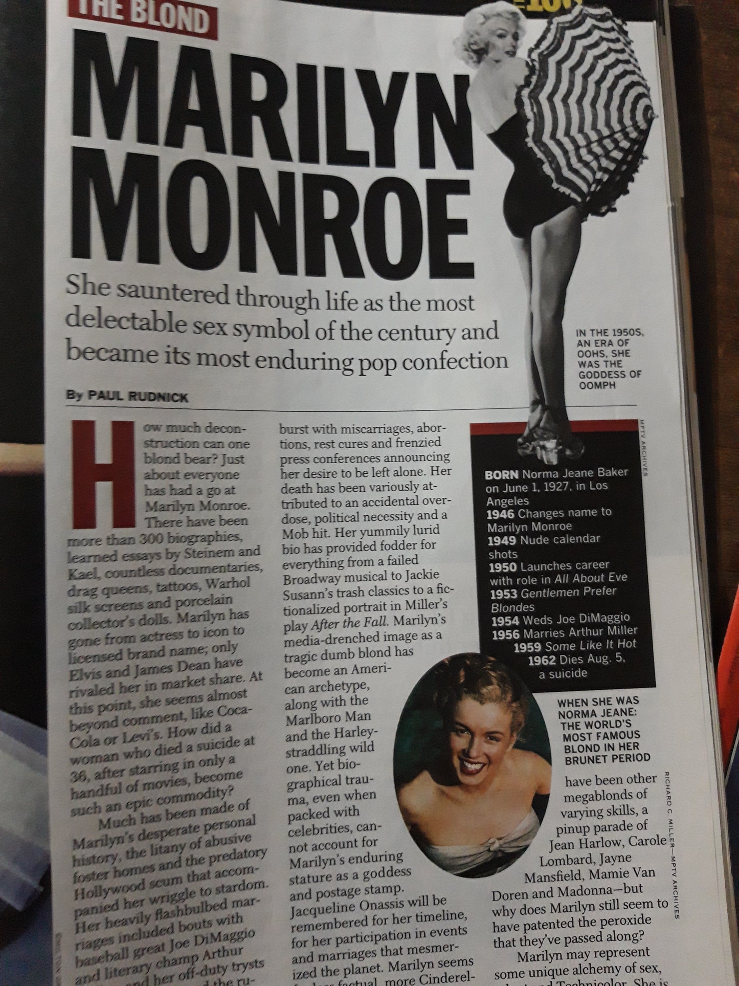 Time magazine Heroes and icons of the 20th Century Kosovo Peace gets a chance Marilyn Monroe Anna Frank Theresa Mohammad Ali Princess Diane etc. 14.06.1999 Juni 1999