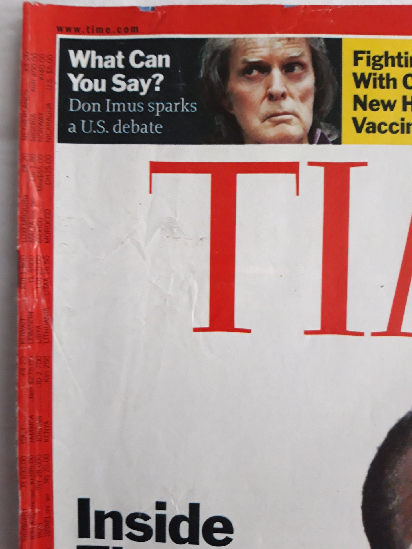 Time magazine Inside Zimbabwe Robert Mugabe Cancer New Hope for vaccines China 23.04.2007