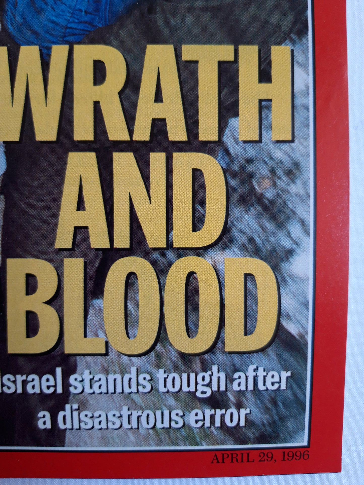 Time magazine Wrath and blood Israel Olympic 29.04.1996 29. 29th April 1996