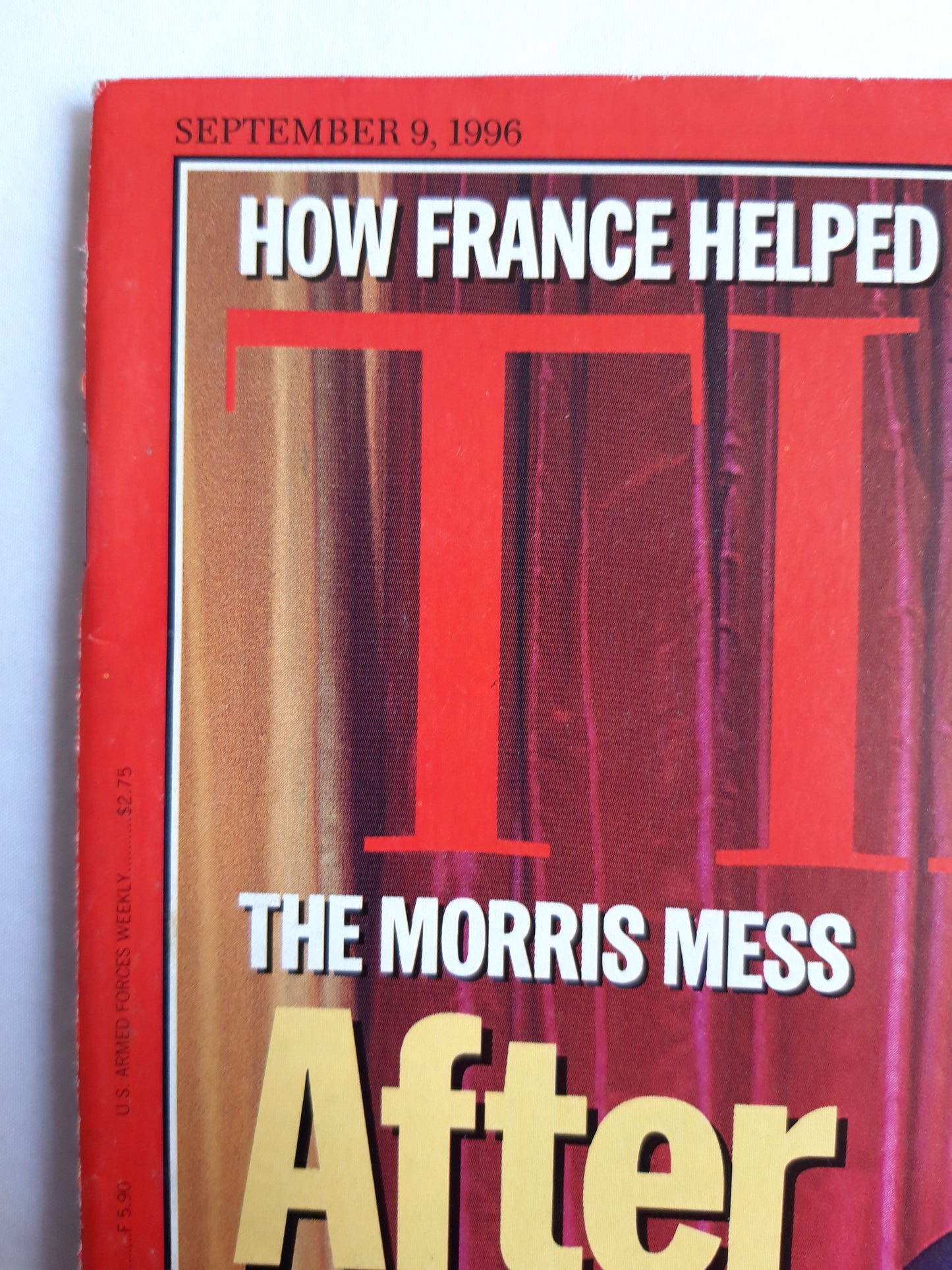 Time magazine The Morris Mess After the fall Dick Morris Eileen McGann Connecticut 09.09.1996 09. 09th September 1996