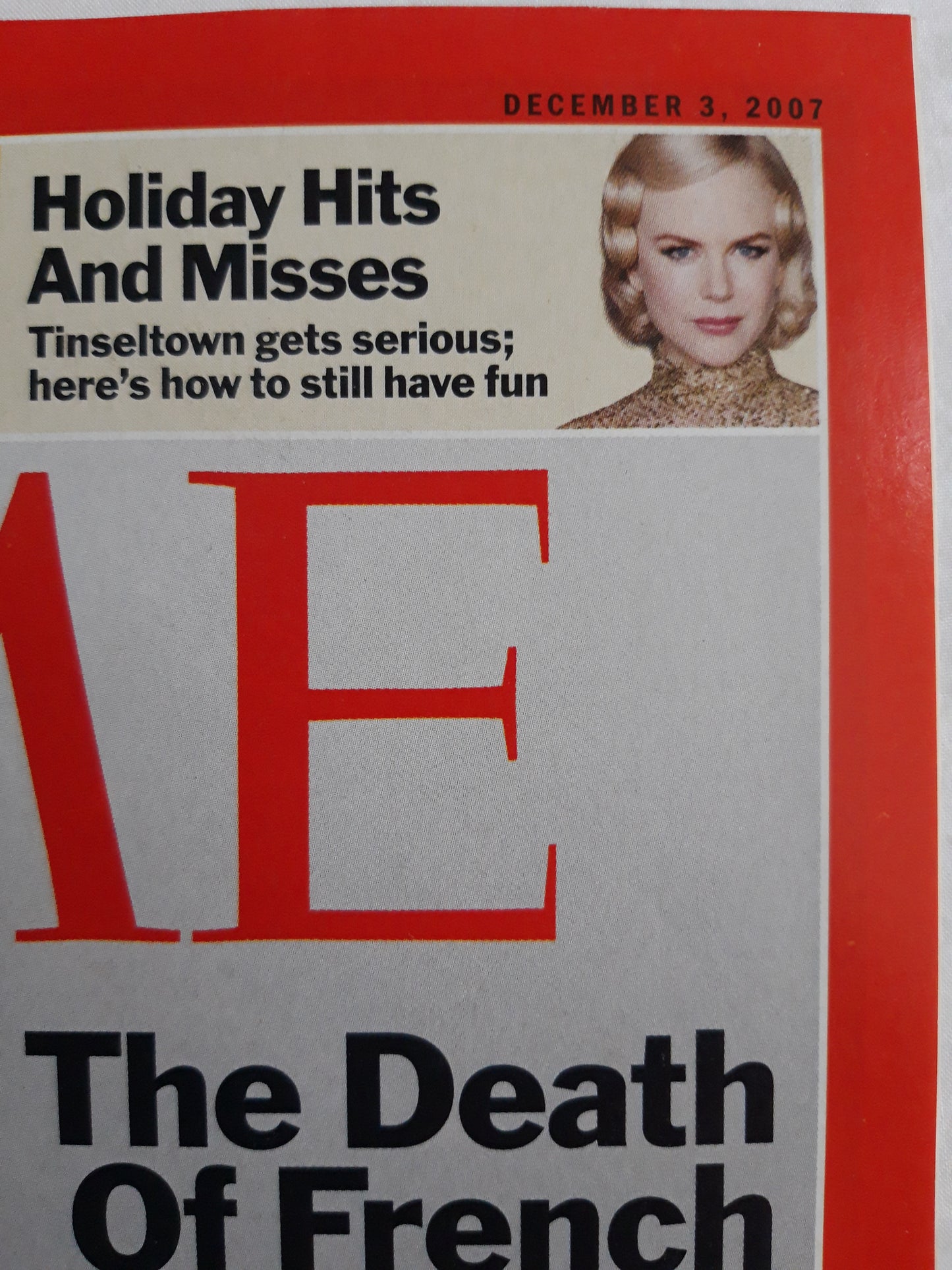 Time magazine The death of French Culture Barack Obama Tim McGirk Nicole Kidman 03.12.2007 03rd 03. Dezember December 2007