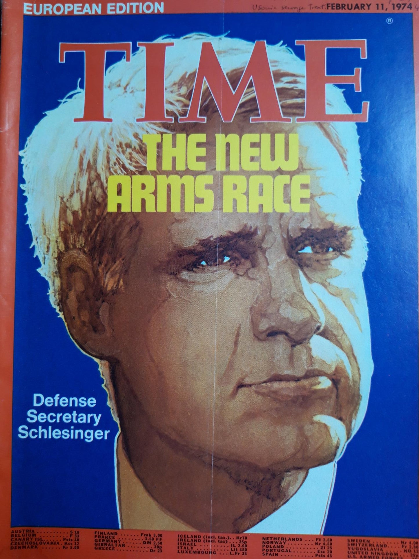 Time magazine The new arms race Defense Secretary Schlesinger 11.02.1974 Februar 1974