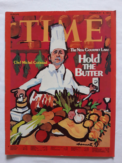 Time magazine Chef Michel Guerard The New Gourmet Law: Hold the Butter 09th February 9. Februar 09.02.1976