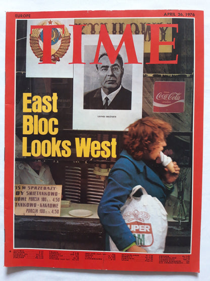 Time magazine Leonid Brezhnew East Bloc Looks West 26th April 26.April 26.04.1976 Polen