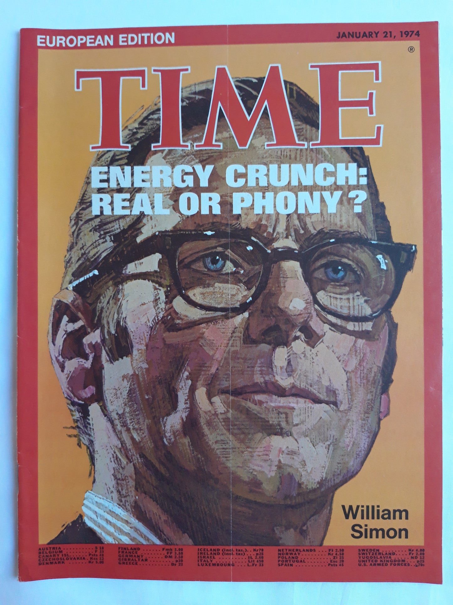 Time magazine Energy Crunch: Real or Phony? William Simon 21.01.1974 Januar 1974