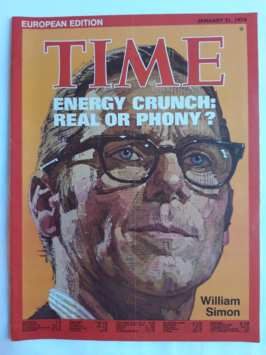 Time magazine Energy Crunch: Real or Phony? William Simon 21.01.1974 Januar 1974