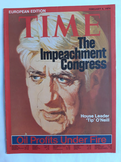 Time magazine The Impeachment Congress House Leader Tip O´Neill 04.02.1974 Februar 1974
