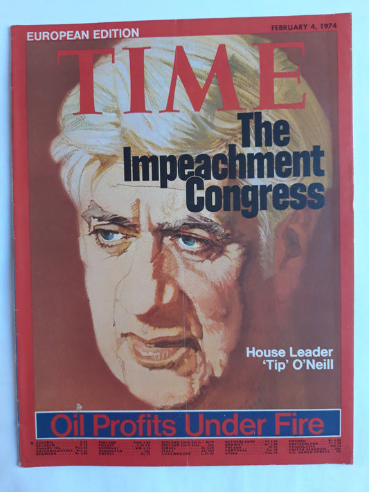 Time magazine The Impeachment Congress House Leader Tip O´Neill 04.02.1974 Februar 1974