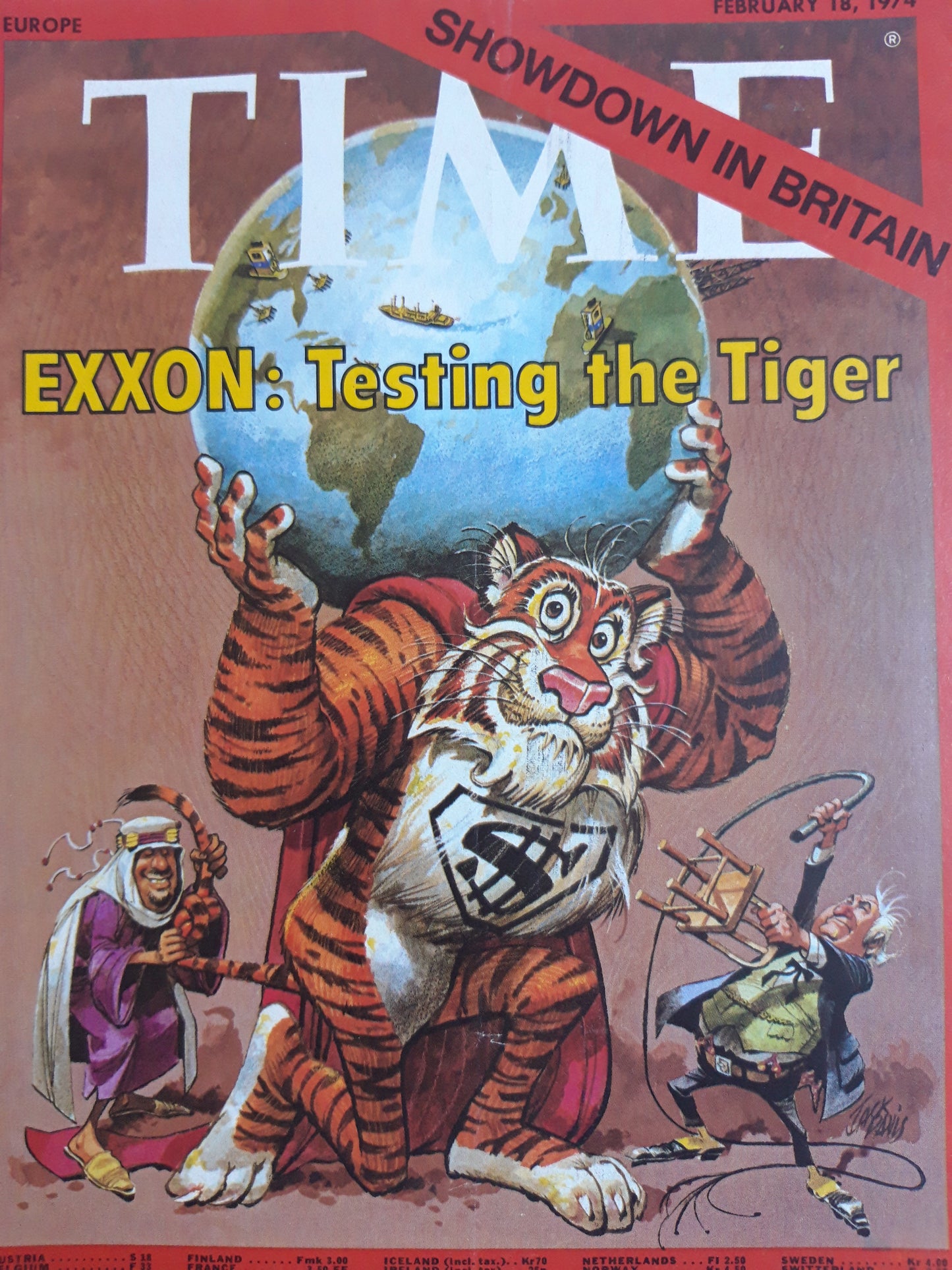 Time magazine Exxon: Testing the Tiger Showdown in Britain 18.02.1974 Februar 1974