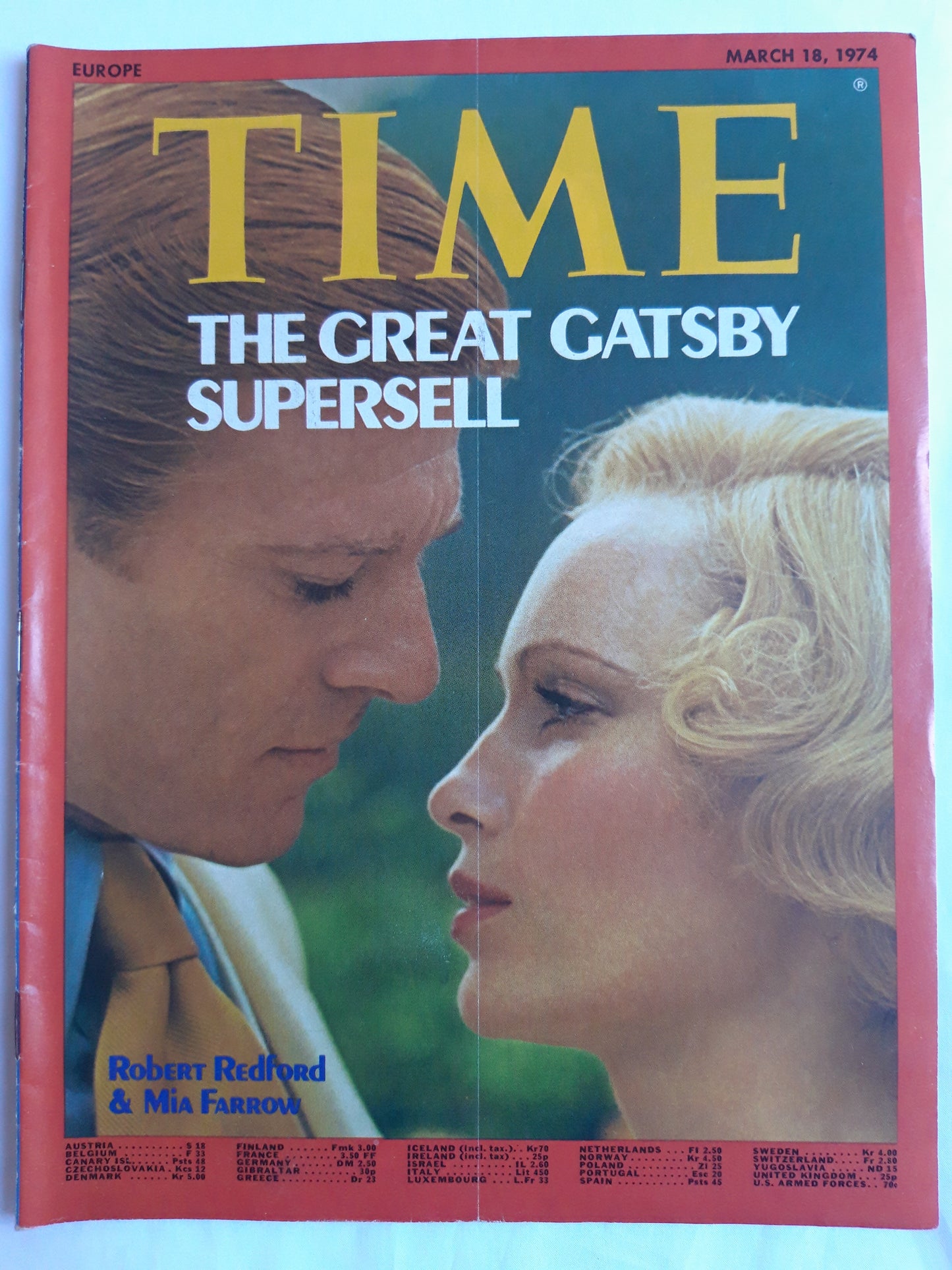 Time magazine The Great Gatsby Supersell Robert Redford & Mia Farrow 18.03.1974 März 1974