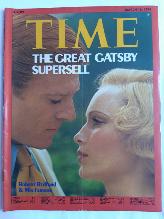 Time magazine The Great Gatsby Supersell Robert Redford & Mia Farrow 18.03.1974 März 1974