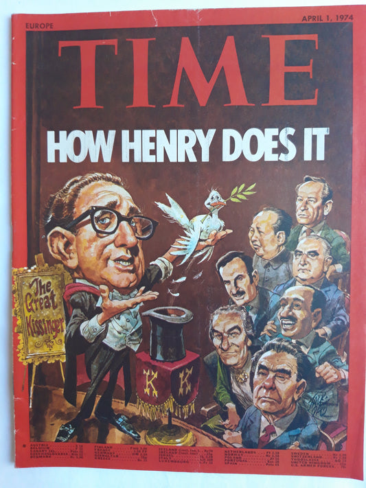 Time magazine How Henry does it The Great Kissinger 01.04.1974 April 1974