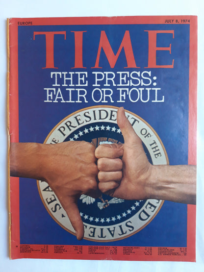 Time magazine The Press: Fair or Foul 08.07.1974 Juli 1974
