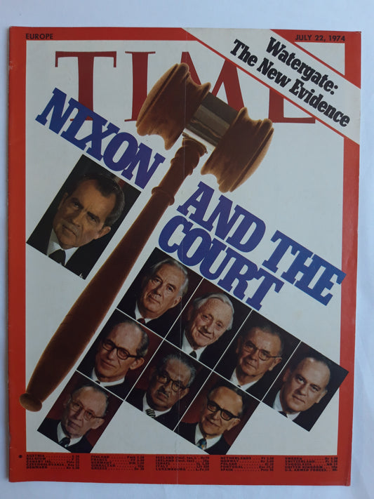 Time magazine Richard Nixon and the Court Watergate: The New Evience 22.07.1974 Juli 1974