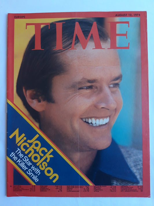 Time magazine Jack Nicholson The Star with the Killer Smile 12.08.1974 August 1974