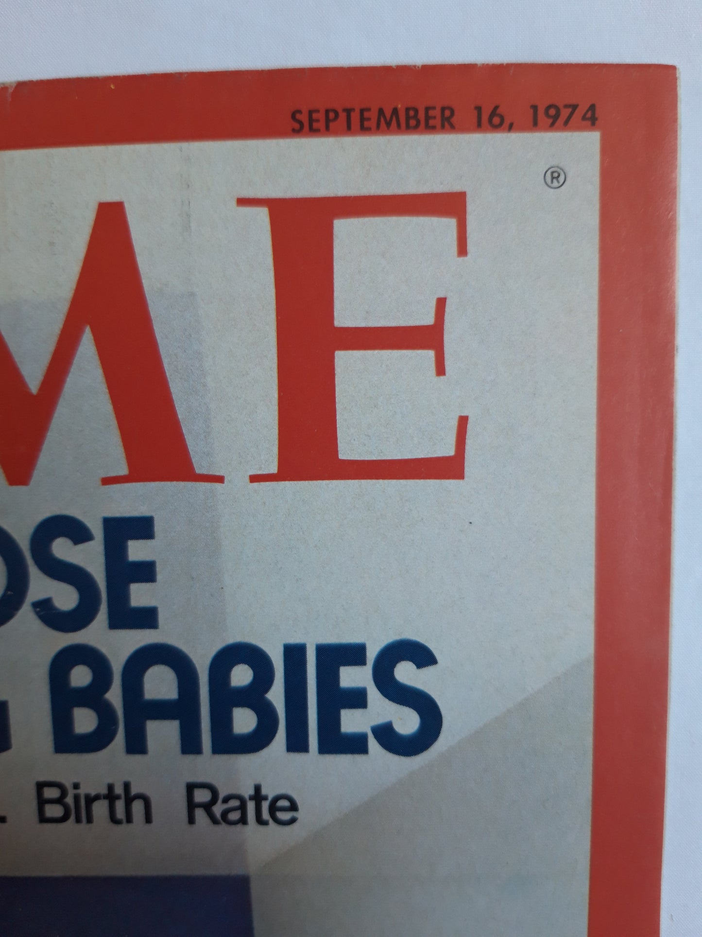 Time magazine Those missing Babies The Falling U.S. Birth Rate 16.09.1974 September 1974