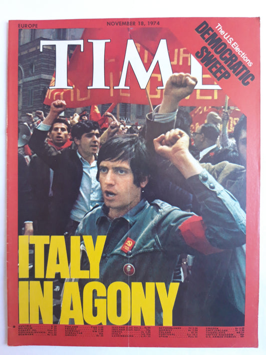 Time magazine Italy in Agony 18.11.1974 November 1974