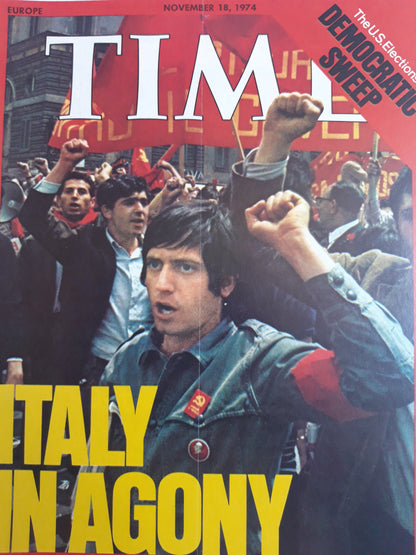Time magazine Italy in Agony 18.11.1974 November 1974