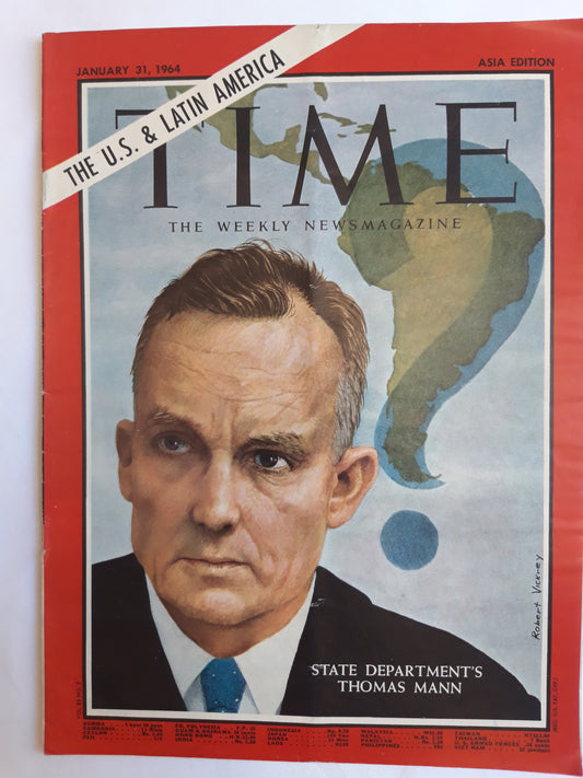 Time magazine State Department`s Thomas Mann The U.S. & Latin America Robert Vickerey 31.01.1964 Januar 1964