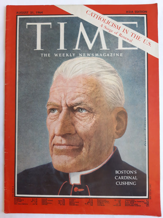 Time magazine Boston`s Cardinal Richard Cushing 21.08.1964 August 1964