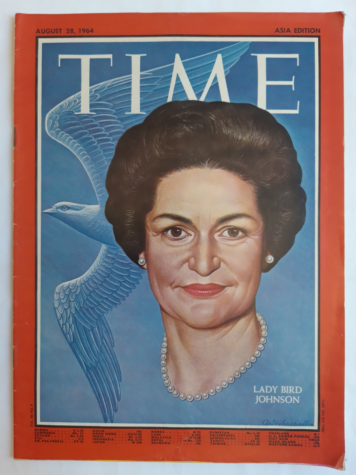 Time magazine  Claudia Alta Lady Bird Johnson 28.08.1964 August 1964