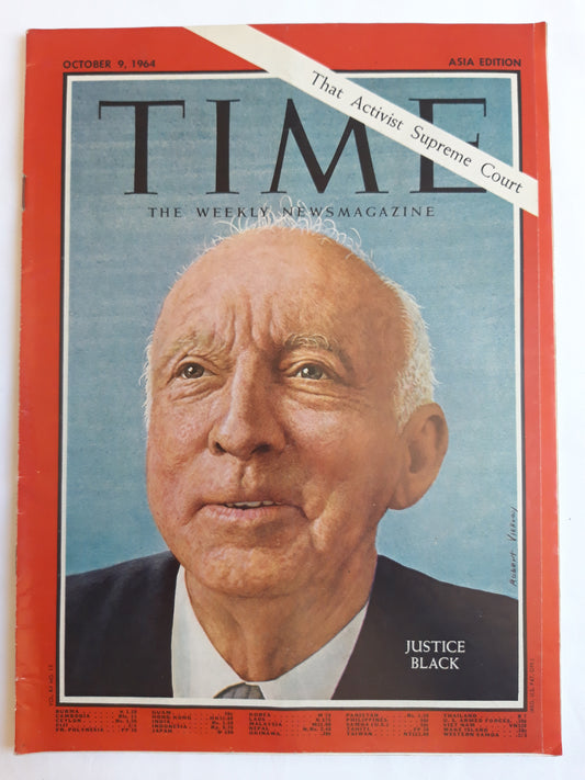 Time magazine Justice Hugo Black That Activist Supreme Court 09.10.1964 Oktober 1964