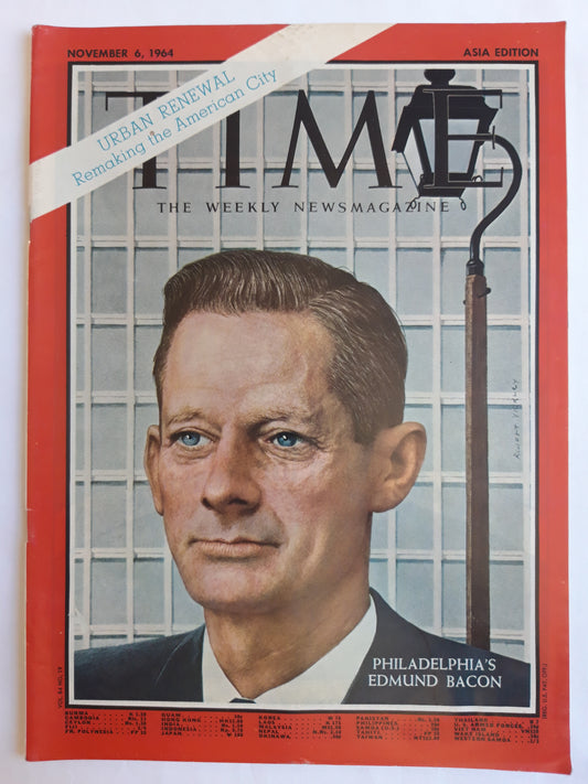 Time magazine Philadelphia`s Edmund Bacon Urban Renewal Remaking the American City 06.11.1964 November 1964