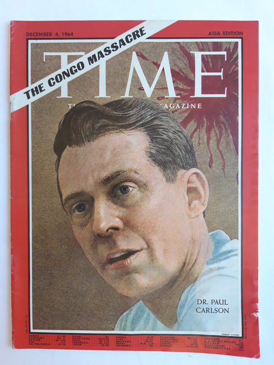 Time magazine Dr. Paul Carlson The Congo Massacre 04.12.1964 Dezember 1964