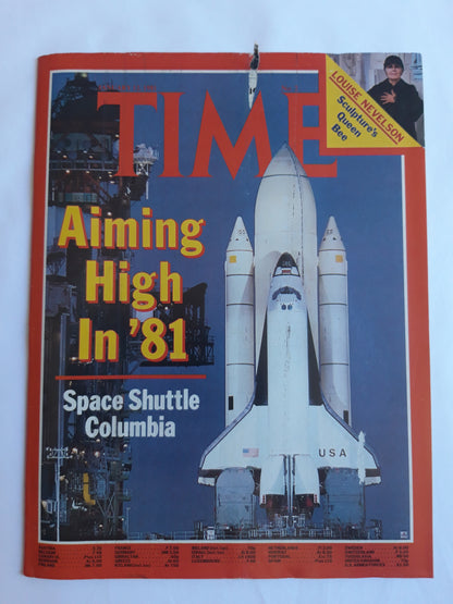 Time magazine Aiming High In ´81 Space Shuttle Columbia Louise Nevelson Sculpture`s Queen Bee 12.01.1981 Januar 1981 No.2