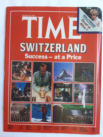 Time magazine Switzerland Success - at a Price Hollywood Dead or Alive? Robert Redford 30.03.1981 März 1981 No.13