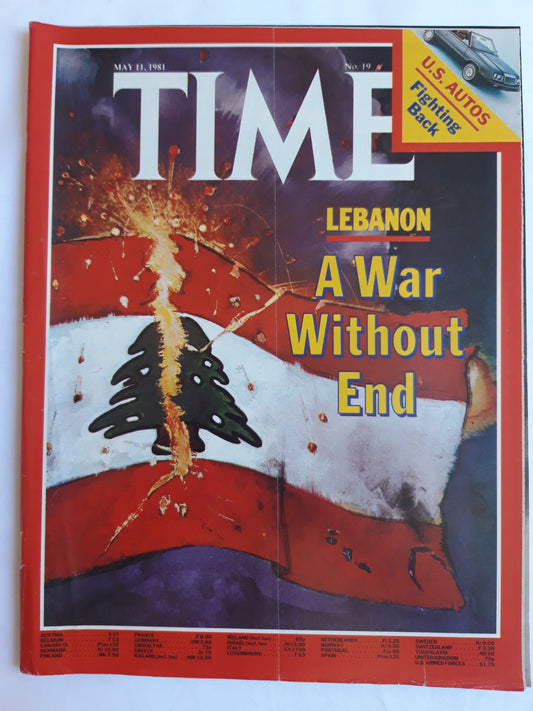 Time magazine Lebanon A War Without End U.S. Autos Fighting Back 11.05.1981 Mai 1981
