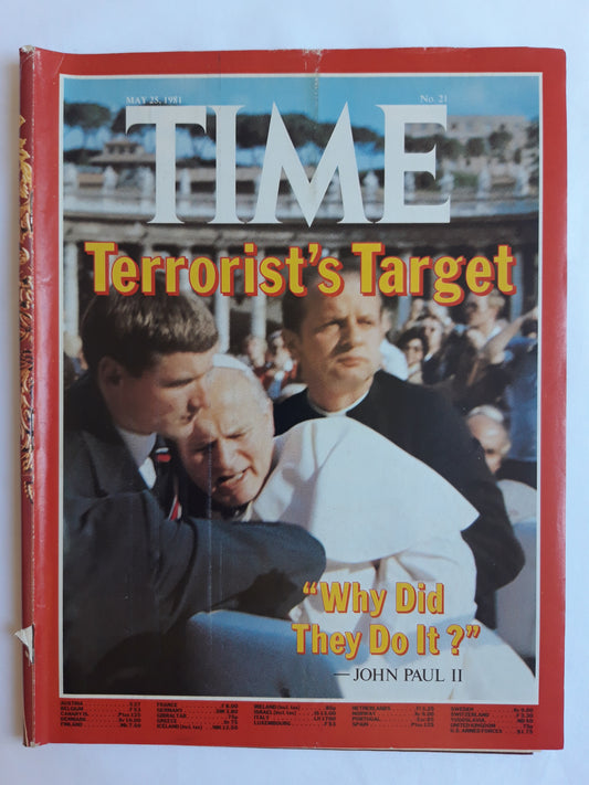 Time magazine Terrorist`s Target Why Did They Do It? John Paul II 25.05.1981 Mai 1981 No.21